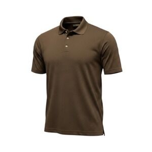 Cubavera Mens Polo Shirt‎ XL Brown Ribbed Texture Short Sleeve